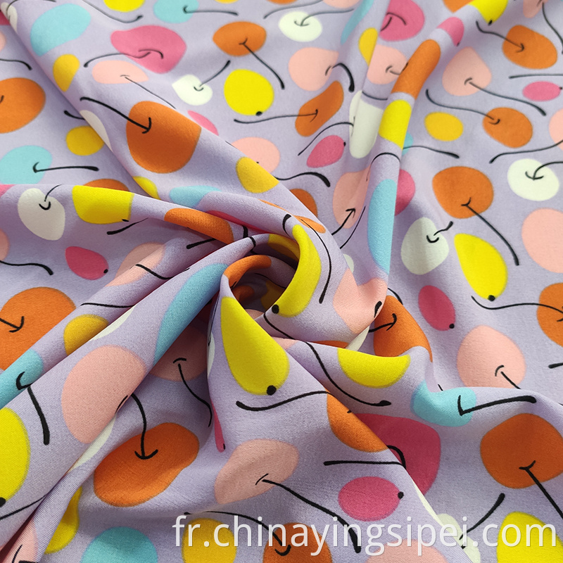 Custom 4 ways stretch poly tissu imprime à fleurs tissu en mousseline de mousseline pour robe